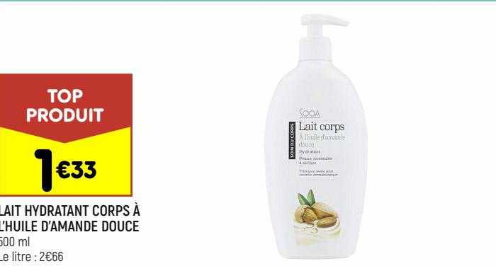 lait hydratant corps à l'huile d'amande douce