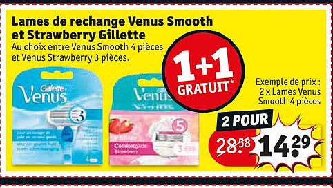 lames de rechange venus smooth et strawberry gillette