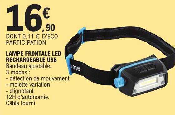 lampe frontale led rechargeable usb