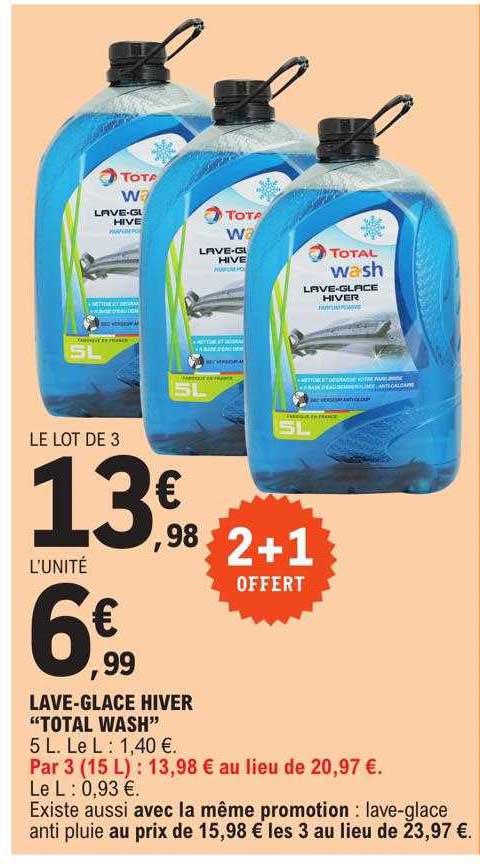 lave-glace hiver "total wash"