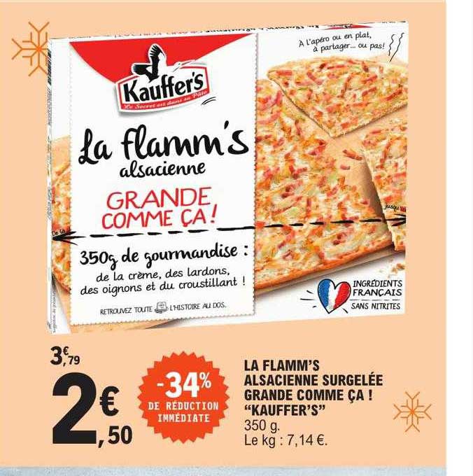 le flamm's alsacienne surgelée grande comme ça! "kauffer's"