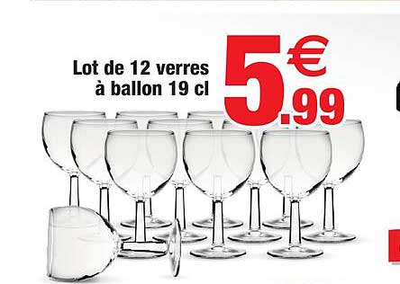 Lot De 12 Verres à Ballon 19 Cl