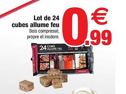 lot de 24 cubes allume feu
