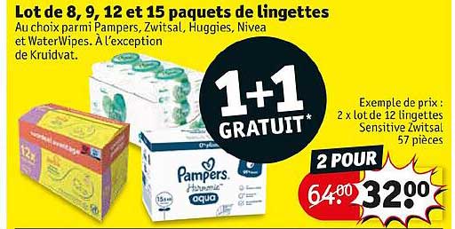 lot de 8,9,12 et 15 paquets de lingettes
