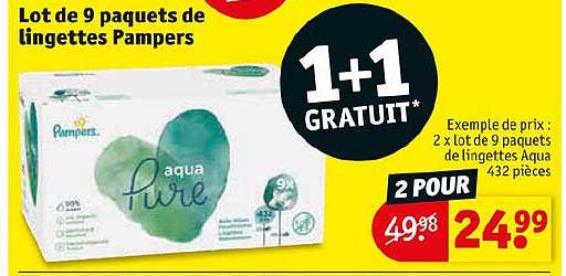 lot de 9 paquets de lingettes pampers