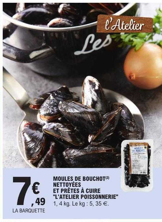 moules de bouchot nettoyées et prêtes à cuire "l'atelier poissennerie"