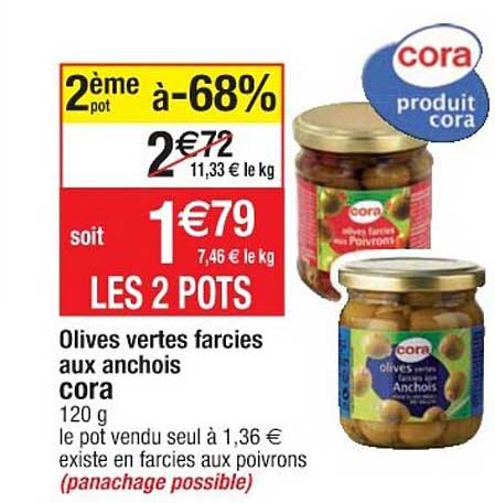 Olives Vertes Farcies Aux Anchois Cora