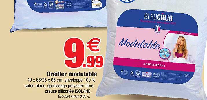 Oreiller Modulable Bleu Calin