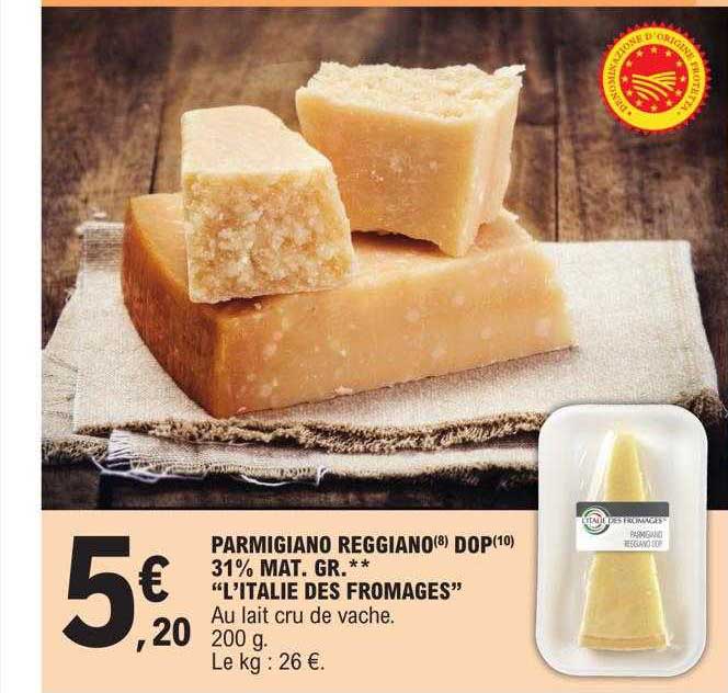 parmigiano reggiano dop 31% mat.gr. "l'italie des fromages"