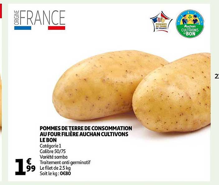 pommes de terre de consommation au four filière auchan cultivons le bon