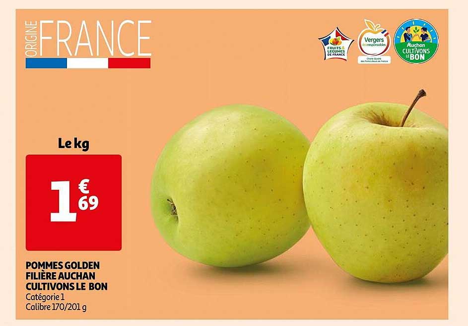 pommes golden filière auchan cultivons le bon