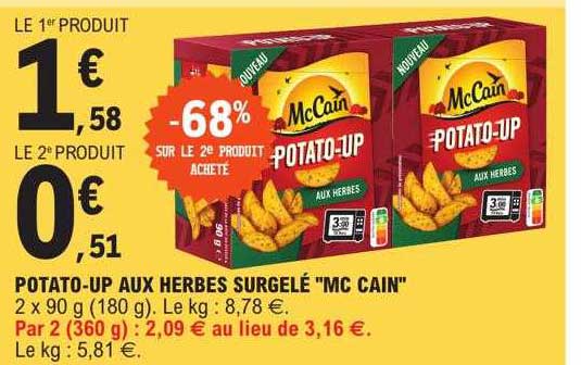 potato-up aux herbes surgelé "mc cain"