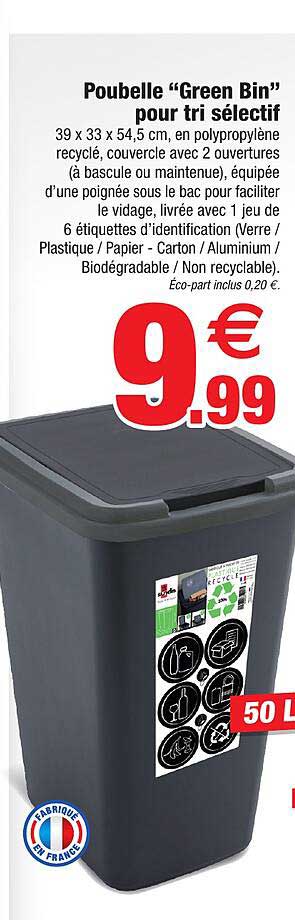 poubelle "green bin" pour tri sélectif