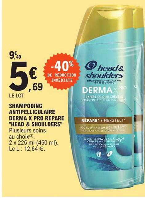 shampooing antipelliculaire derma x pro répare "head & shoulders"