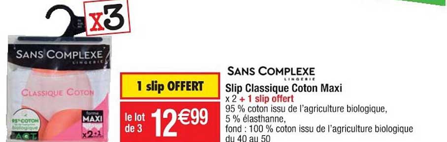 slip classique coton maxi sans complexe lingerie