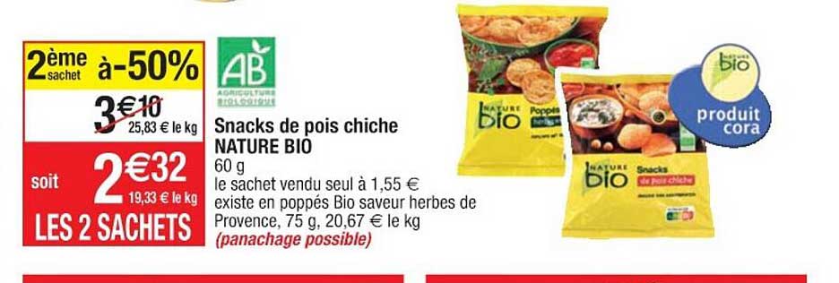snacks de pois chiche nature bio