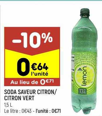 soda saveur citron-citron vert