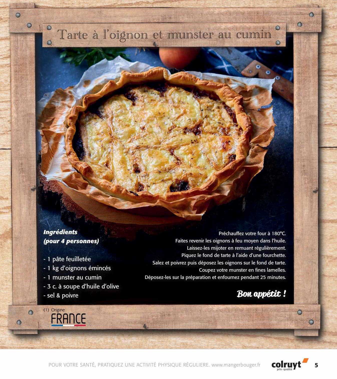 Tarte à L'oignon Et Munster Au Cumin