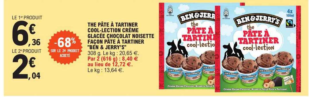 the pâte à tartiner cool-lection crème glacée chocolat noisette façon pâte à tartiner "ben & jerry"s"