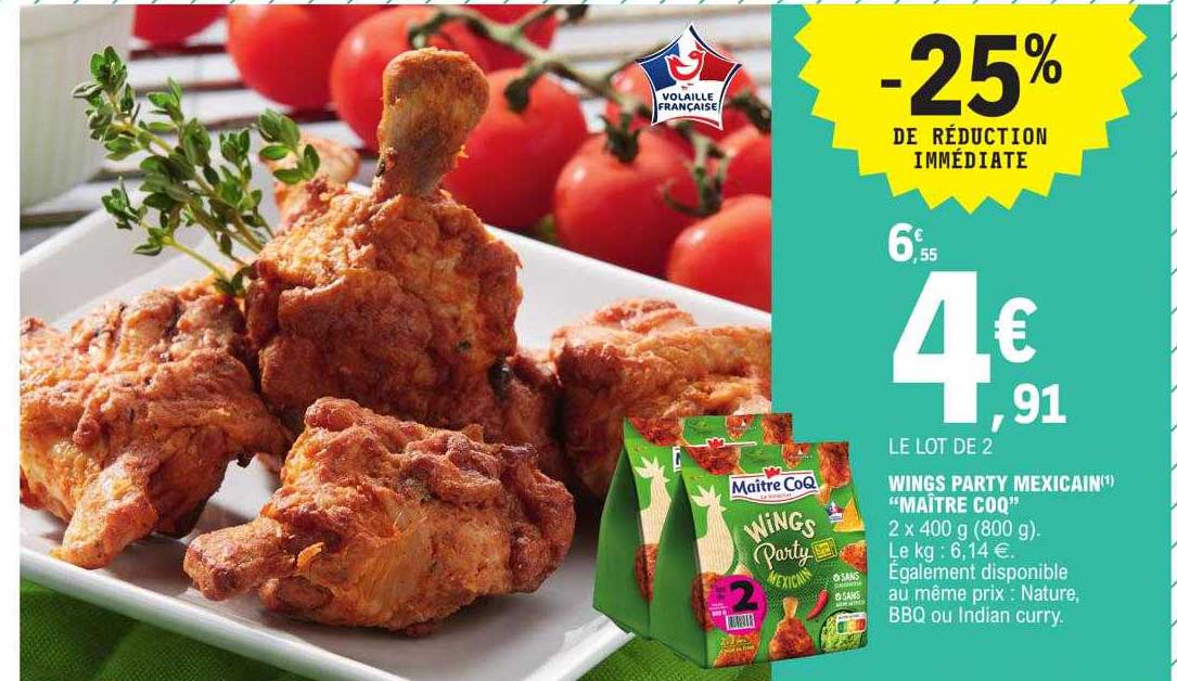 wings party mexicain "maître coq"