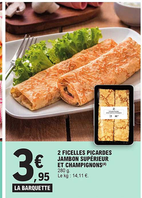2 Ficelles Picardes Jambon Supérieur Et Champignons