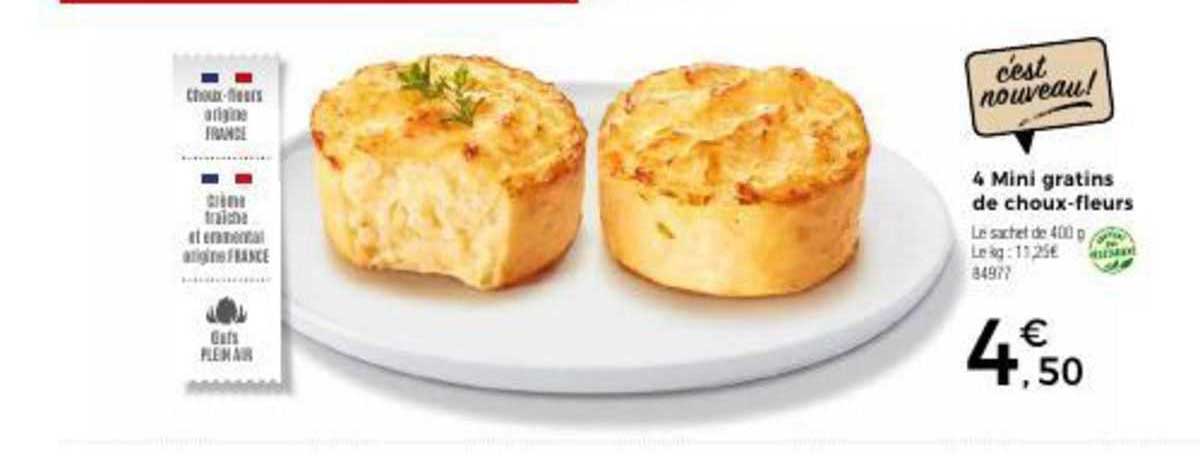 4 mini gratins de choux-fleurs