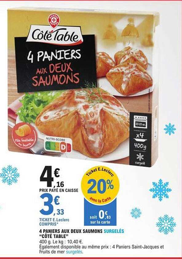 4 paniers aux deux saumons "côté table"