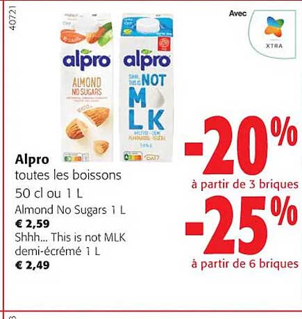 alpro toutes les boissons ou shhh... this is not mlk demi-écrémé