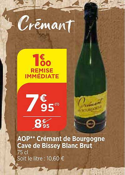aop crémant de bourgogne cave de bissey blanc brut