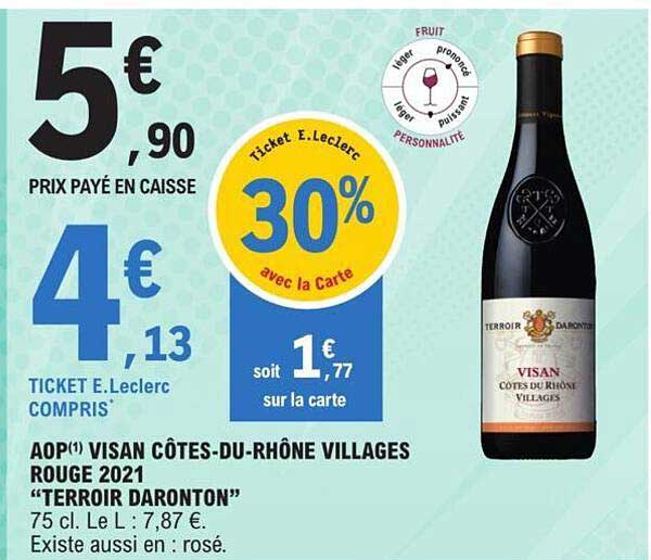 aop visan côtes-du-rhône villages rouge 2021 "terroir daronton"