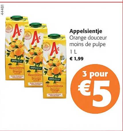appelsientje orange douceur moins de pulpe