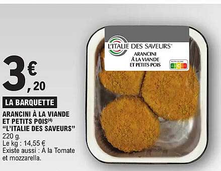 arancini à la viande et petits pois "l'italie des saveurs"