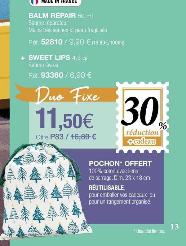 baume réparateur balm repair + baume lèvre sweet lips