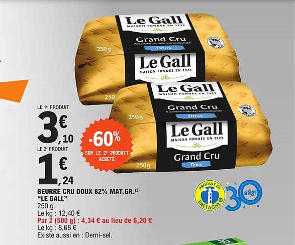 beurre cru doux "le gall"
