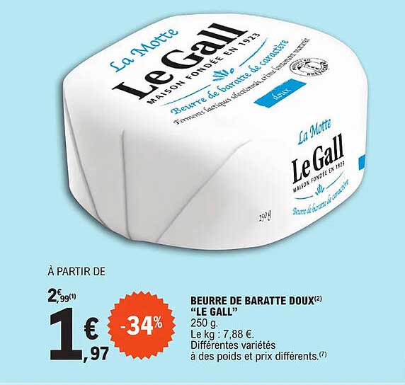 beurre de baratte doux "le gall"