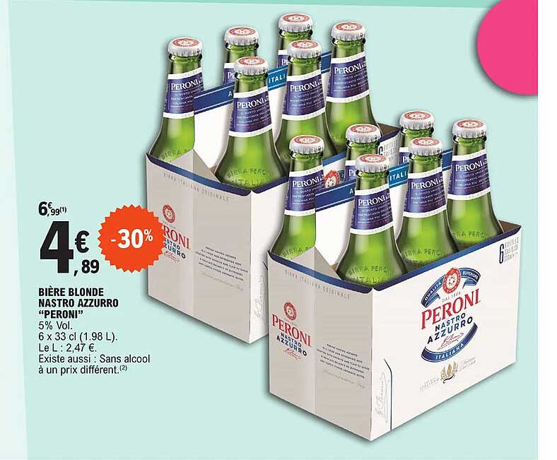 bière blonde nastro azzurro "peroni"