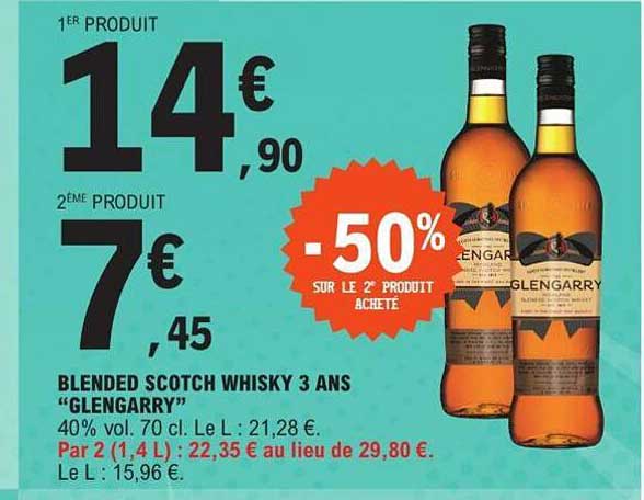 blended scotch whisky 3 ans "glengarry"