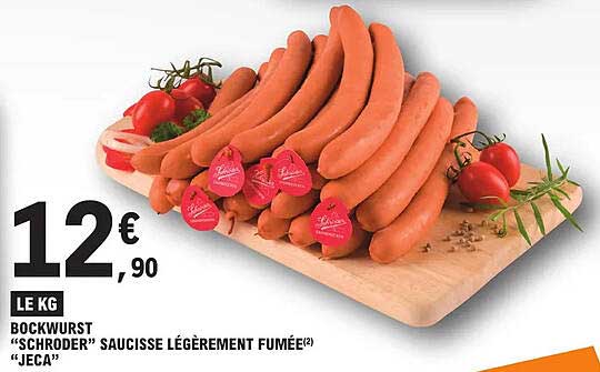 bockwurst "schroder" saucissse légèrement fumée "jeca"