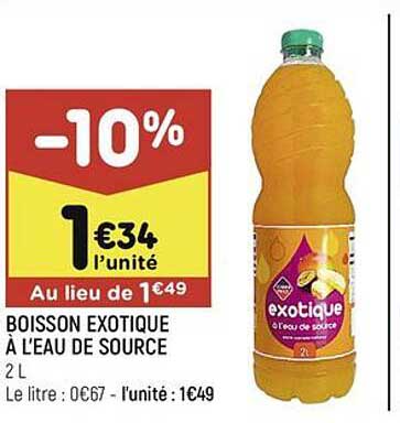 boisson exotique à l'eau de source