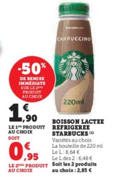 boisson lactée réfrigérée starbucks