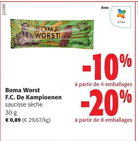 saucisse sèche boma worst f.c. de kampioenen