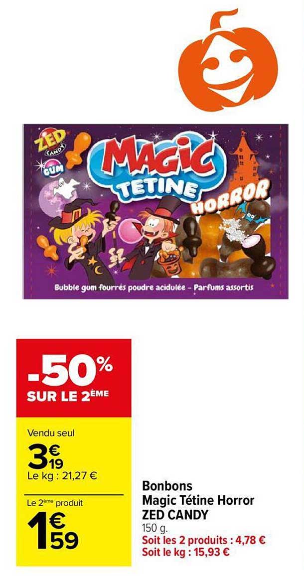 bonbons magic tétine horror zed candy