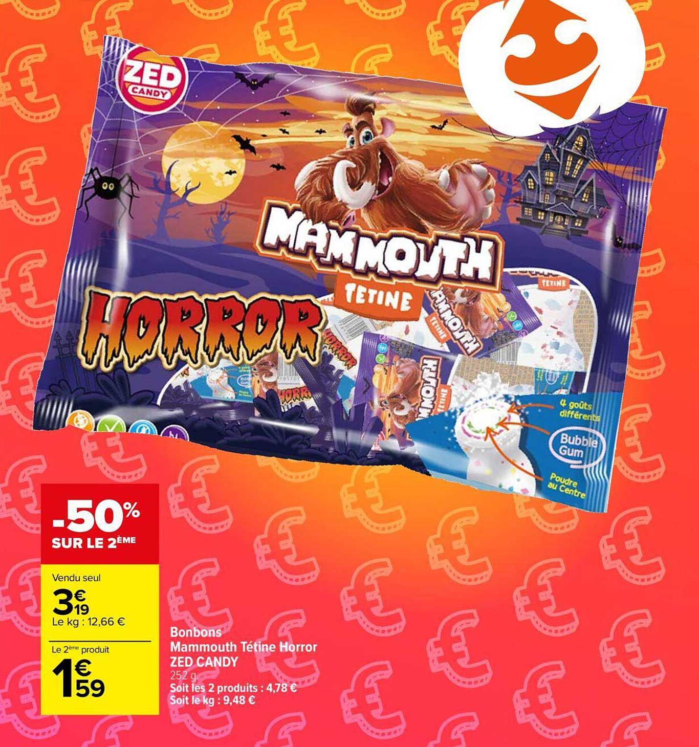 bonbons mammouth tétine horror zed candy