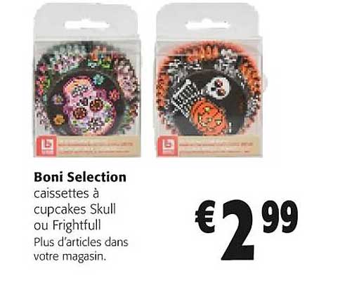 boni selection caissettes à cupcakes skull ou frightfull
