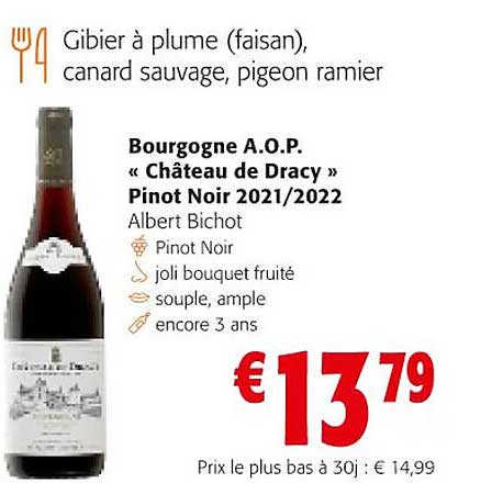 bourgogne a.o.p. "château de dracy pinot noir 2021-2022 albert bichot