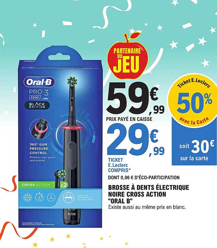 Brosse à Dents électrique Noire Cross Action "oral B"