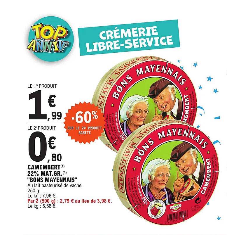 camembert 22% mat. gr. "bons mayennais"