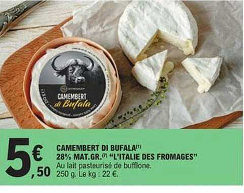 camembert di bufala 28% mat.gr. "l'italie des fromages"