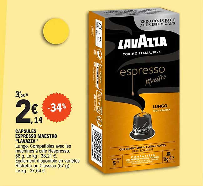 capsules espresso maestro "lavazza"