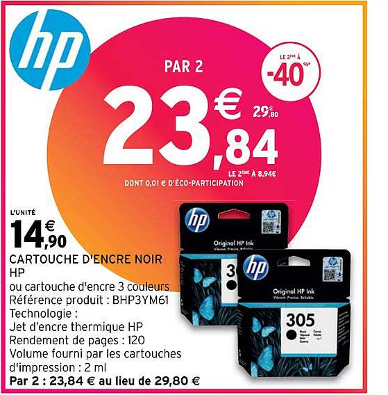 cartouche d'encre noir hp ou cartouche d'encre 3 couleurs